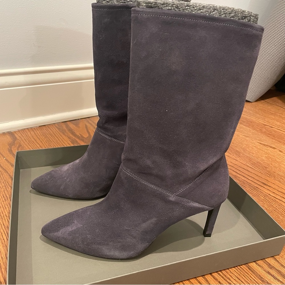 All Saints Gray Suede Boots, Size 39, NIB